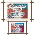 (image for) Imagine a world... FABRIC is FREE / CROSS STITCH makes you THIN